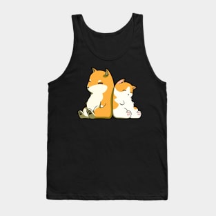 Orange And White Sleeping Dog And Cat Tank Top